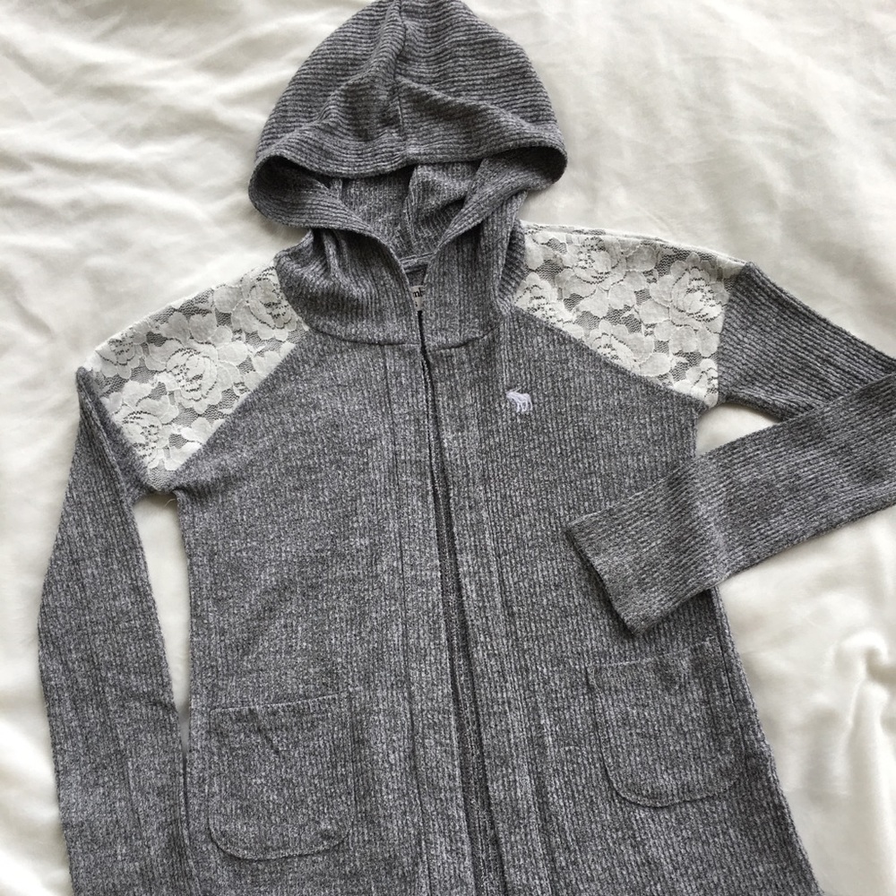 Abercrombie Kids hooded cardigan. Girls 5/6❤️ - Picture 1 of 8